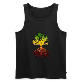 reggae afrika baum - Männer Premium Bio Tank Top - Schwarz - Vorne - AI Model Male 178 light (178cm)