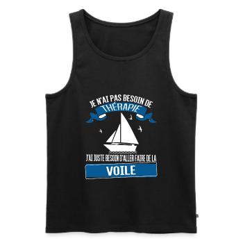 Bateau à voile - voilier - Débardeur bio Premium Homme - noir - Devant - AI Model Male 178 light (178cm)