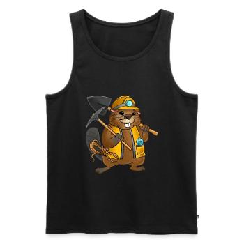 Mining Engineer - Men's Premium Organic Tank Top - black - Front - Michal (187cm)