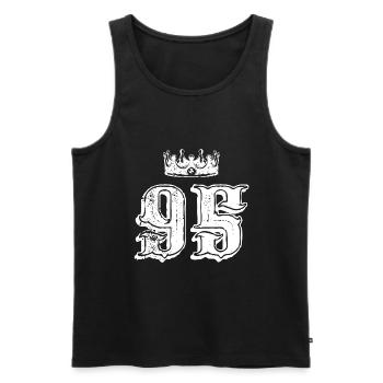 95 Couronne numérique - Débardeur bio Premium Homme - noir - Devant - Michal (187cm)