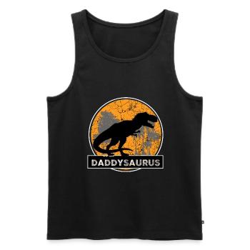 Daddysaurus Dinosaurier Vater Geschenk - Männer Premium Bio Tank Top - Schwarz - Vorne - AI Model Male 178 light (178cm)
