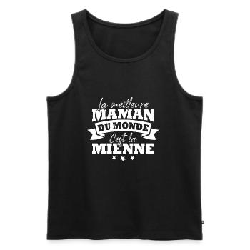 La meilleure maman du monde c'est la mienne - Débardeur bio Premium Homme - noir - Devant - AI Model Male 178 light (178cm)