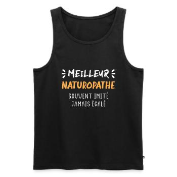 Meilleur naturopathe - Débardeur bio Premium Homme - noir - Devant - AI Model Male 178 light (178cm)