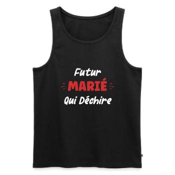 Futur marié qui déchire - Débardeur bio Premium Homme - noir - Devant - AI Model Male 178 light (178cm)