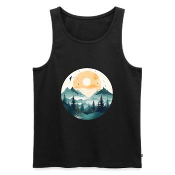 Wildtierbäume im Freien Natur Retro Wald - Männer Premium Bio Tank Top - Schwarz - Vorne - AI Model Male 178 light (178cm)