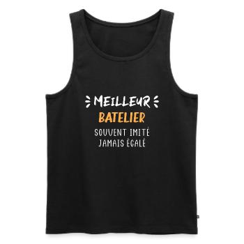 batelier - Débardeur bio Premium Homme - noir - Devant - Michal (187cm)