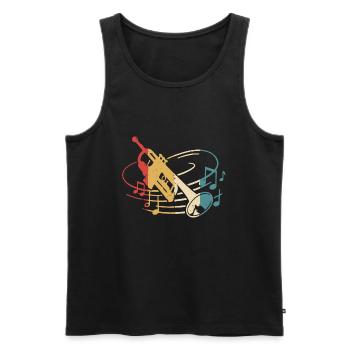 Trompete Musiker Orchester Trompeter - Männer Premium Bio Tank Top - Schwarz - Vorne - Michal (187cm)