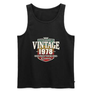 Vintage 1978 - Men's Premium Organic Tank Top - black - Front - Michal (187cm)
