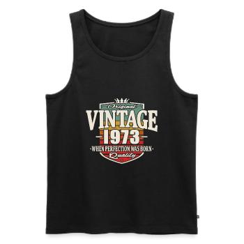 Vintage 1973 - Men's Premium Organic Tank Top - black - Front - Michal (187cm)