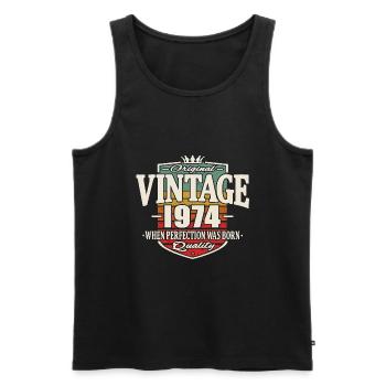 Vintage 1974 - Men's Premium Organic Tank Top - black - Front - Michal (187cm)