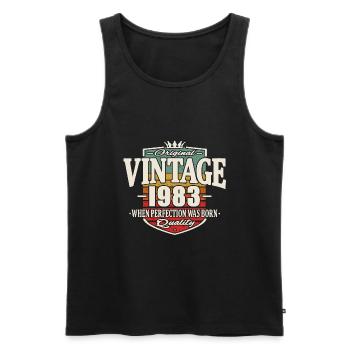 Vintage 1983 - Men's Premium Organic Tank Top - black - Front - Michal (187cm)