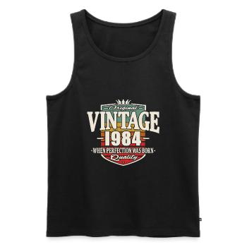 Vintage 1984 - Men's Premium Organic Tank Top - black - Front - Michal (187cm)