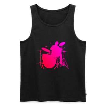 Percussionniste Hommes Batteur Femmes - Débardeur bio Premium Homme - noir - Devant - Michal (187cm)