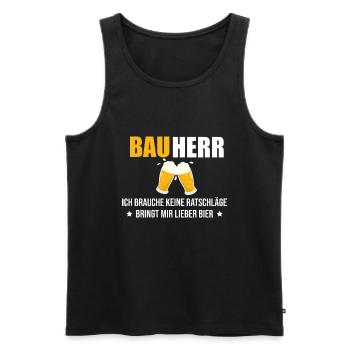 Bauherr Bier Hausbau Eigenheim Richtfest 2022 - Männer Premium Bio Tank Top - Schwarz - Vorne - Michal (187cm)