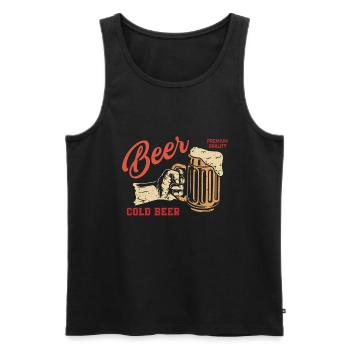 Premium Bier - Vintage - Männer Premium Bio Tank Top - Schwarz - Vorne - Michal (187cm)