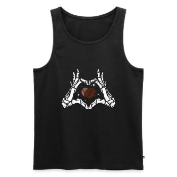 Coffee Love - Creepy Cafe Heart - Männer Premium Bio Tank Top - Schwarz - Vorne - Michal (187cm)