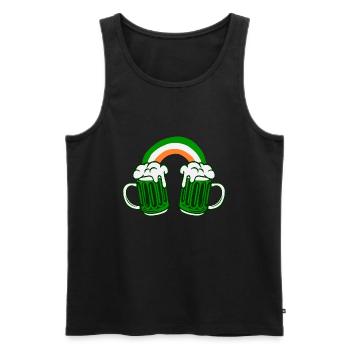 Irish Beer Ireland Flag St. Patrick's Day - Men's Premium Organic Tank Top - black - Front - AI Model Male 178 light (178cm)