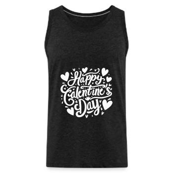 Happy Galentine's Day - Men's Premium Organic Tank Top - charcoal grey - Front - Alexander (188cm)