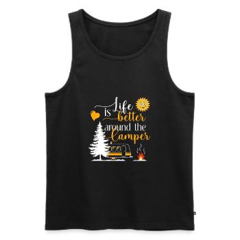 La vie est meilleure autour du camping-car - Débardeur bio Premium Homme - noir - Devant - Michal (187cm)