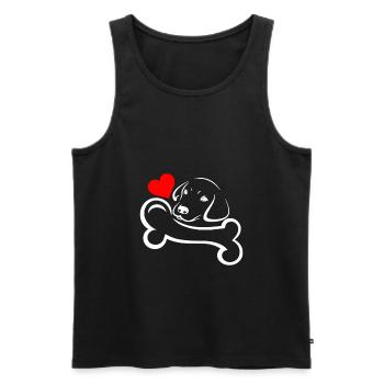 Dog love -black edition- - Débardeur bio Premium Homme - noir - Devant - Michal (187cm)