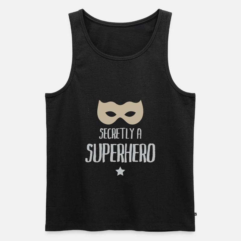 Heimlich ein Superheld - Männer Premium Bio Tank Top - Schwarz