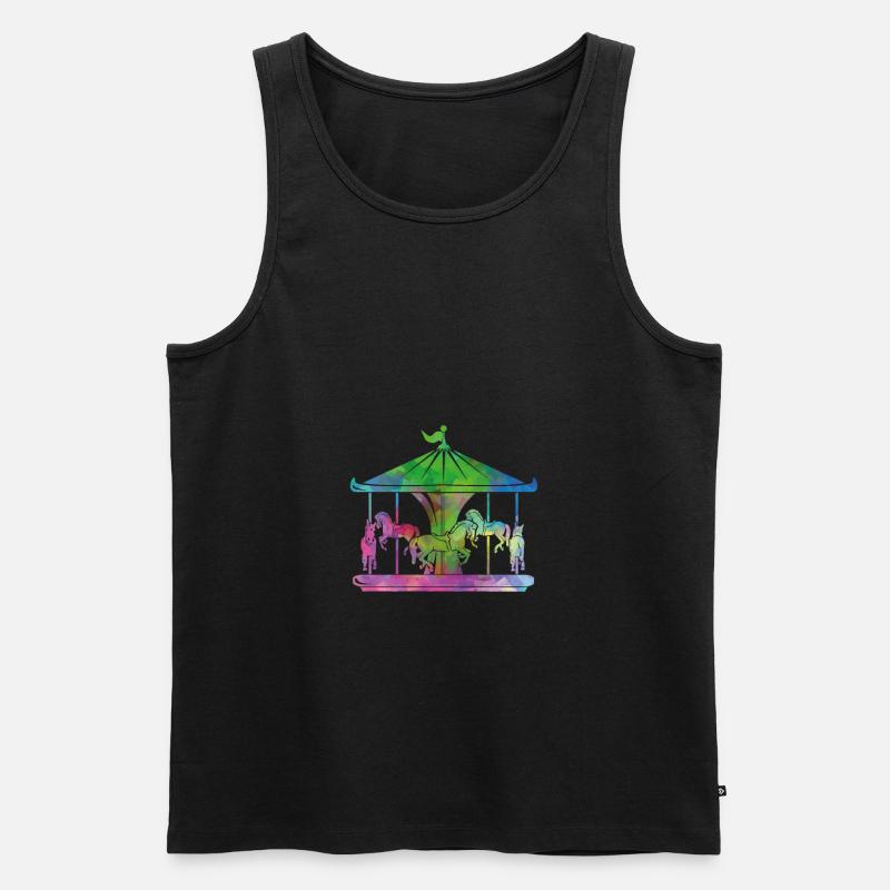 Karussell Kirmes - Männer Premium Bio Tank Top - Schwarz