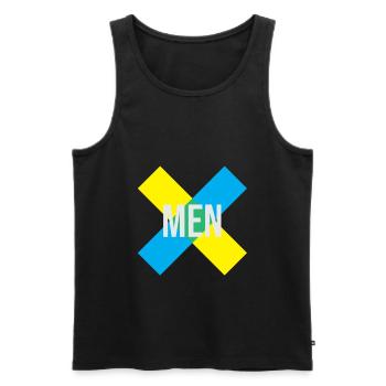 hommes - Débardeur bio Premium Homme - noir - Devant - AI Model Male 178 light (178cm)