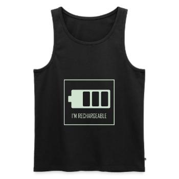 I am rechargeable - Men's Premium Organic Tank Top - black - Front - Michal (187cm)