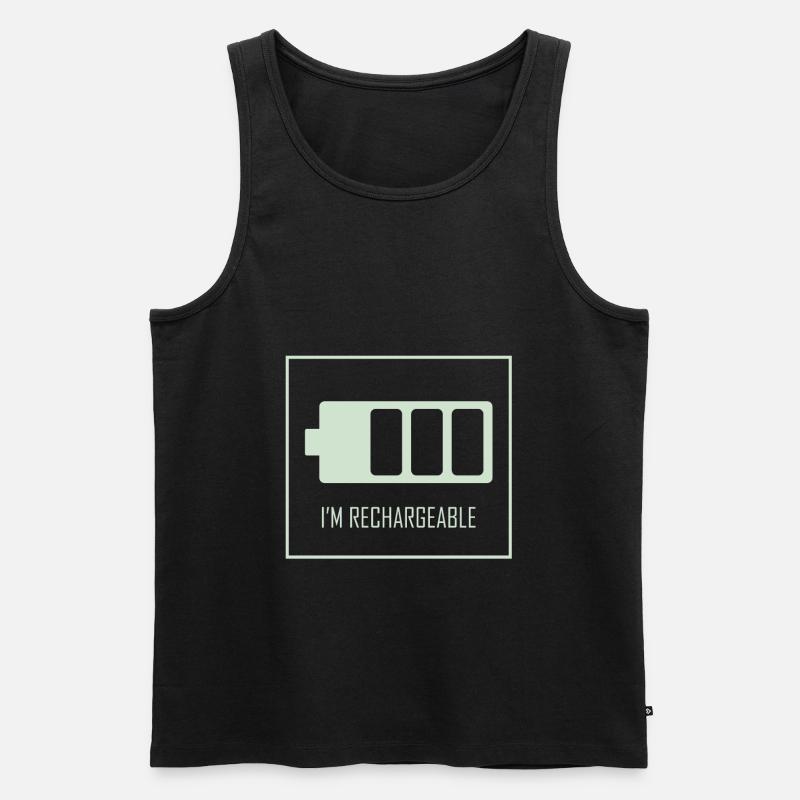 Ich bin aufladbar - Männer Premium Bio Tank Top - Schwarz