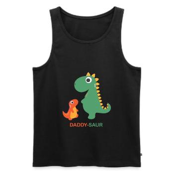 Daddy-Saur - Männer Premium Bio Tank Top - Schwarz - Vorne - AI Model Male 178 light (178cm)