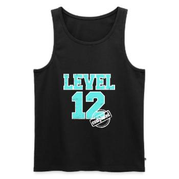 Level 12 completed 12th Birthday Born 2013 - Men's Premium Organic Tank Top - black - Front - AI Model Male 178 light (178cm)