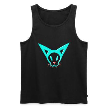 Cat Tcha Tcha Logo - Men's Premium Organic Tank Top - black - Front - AI Model Male 178 light (178cm)
