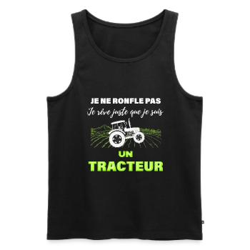 Mon Tracteur Ronfleur Cadeau Homme Agricole - Débardeur bio Premium Homme - noir - Devant - Michal (187cm)