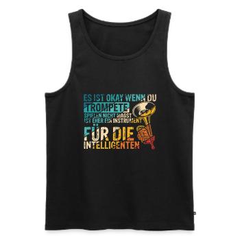 Trompete für Intelligente Spruch Geschenk Trompete - Männer Premium Bio Tank Top - Schwarz - Vorne - Michal (187cm)