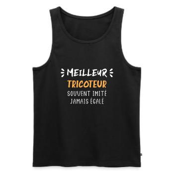 Meilleur Tricoteur - Débardeur bio Premium Homme - noir - Devant - Michal (187cm)