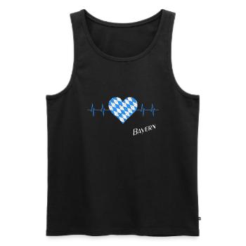 Bayern, Herzschlag, i love bavaria - Männer Premium Bio Tank Top - Schwarz - Vorne - Michal (187cm)
