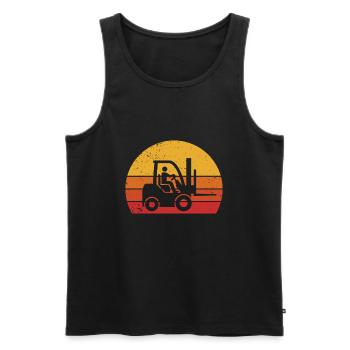 Gabelstapler Vintage Staplerfahrer Lagerist - Männer Premium Bio Tank Top - Schwarz - Vorne - Michal (187cm)