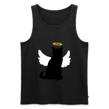 Chat d'ange avec des ailes et un halo! - Débardeur bio Premium Homme - noir - Devant - AI Model Male 178 light (178cm)