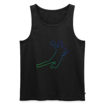 Jeux de handball masculins Joueuses de handball Handballeuses - Débardeur bio Premium Homme - noir - Devant - Michal (187cm)