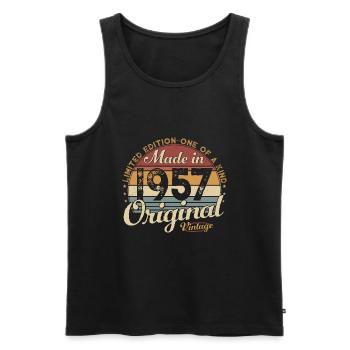 Vintage 1957 Vintage Retro Cadeau d’anniversaire - Débardeur bio Premium Homme - noir - Devant - Michal (187cm)