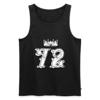 72 Zahl Krone - Männer Premium Bio Tank Top - Schwarz - Vorne - Michal (187cm)