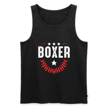 Boxer Boxen Sport - Männer Premium Bio Tank Top - Schwarz - Vorne - AI Model Male 178 light (178cm)