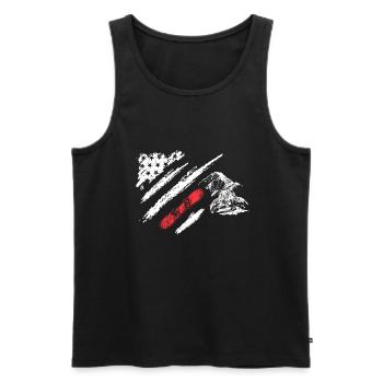 Snowboard in Amerika Flagge - Männer Premium Bio Tank Top - Schwarz - Vorne - AI Model Male 178 light (178cm)