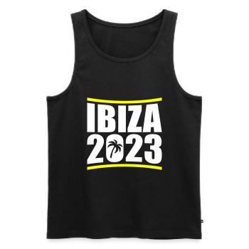 Ibiza 2023 - Männer Premium Bio Tank Top - Schwarz - Vorne - Michal (187cm)