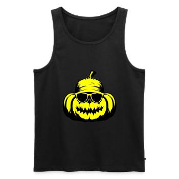 Citrouille drôle Halloween Cool - Débardeur bio Premium Homme - noir - Devant - Michal (187cm)