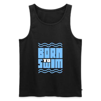 Schwimmen - Männer Premium Bio Tank Top - Schwarz - Vorne - AI Model Male 178 light (178cm)