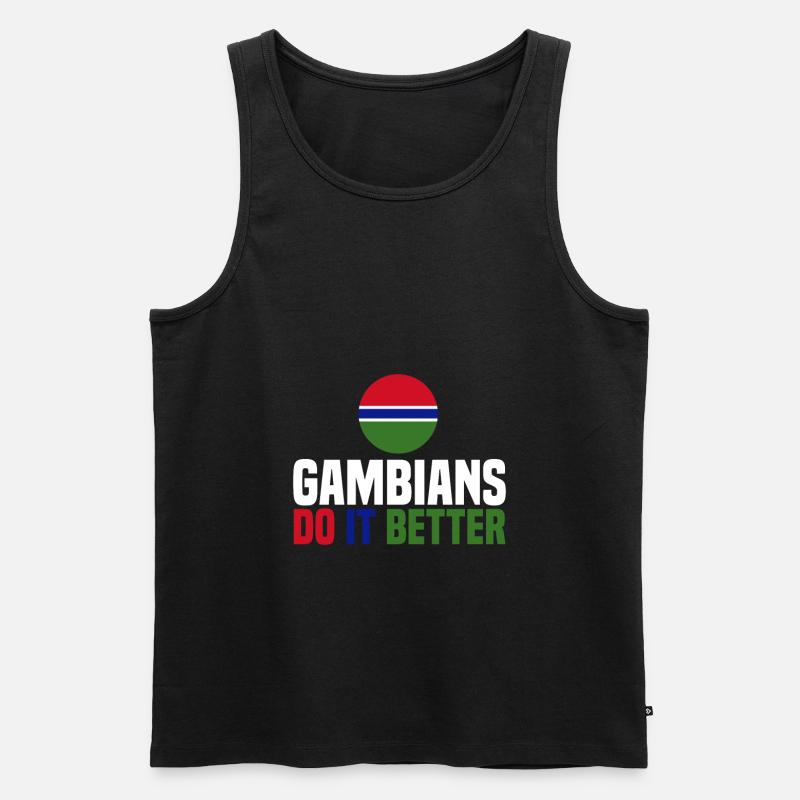 Gambia - Männer Premium Bio Tank Top - Schwarz