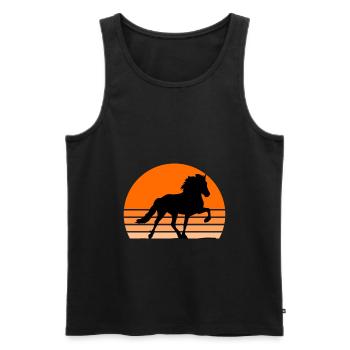 Islandpferd - Männer Premium Bio Tank Top - Schwarz - Vorne - AI Model Male 178 light (178cm)