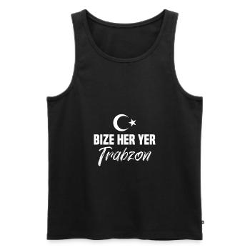 Bize her yer Trabzon - Männer Premium Bio Tank Top - Schwarz - Vorne - AI Model Male 178 light (178cm)
