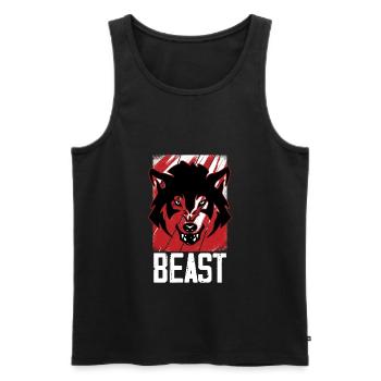 Wolf Lead Wolf Gift Puppy Wolves - Men's Premium Organic Tank Top - black - Front - AI Model Male 178 light (178cm)